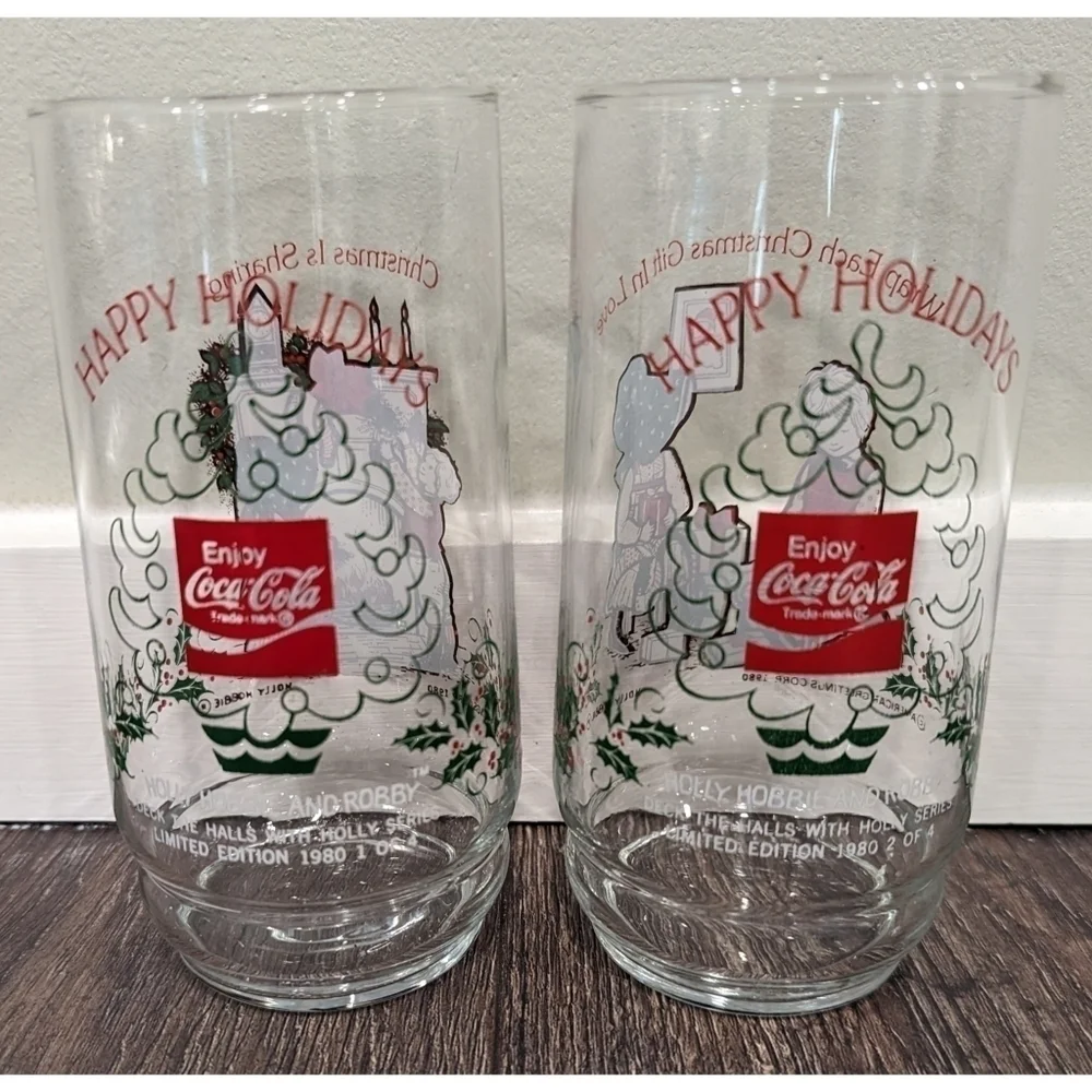 Vintage 1980 Holly Hobbie Coca Cola Christmas Deck the Halls Set